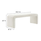 Modway Simba Boucle Fabric Waterfall Long Bench - Ivory-Nubby Texture