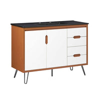 Modway Energize 48" Bathroom Vanity - Cherry/White/Black-Mid-Century Modern Bathroom Vanity