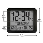 Marathon Atomic Wall Clock with Indoor/Outdoor Temperature - Black (CL030027FD-BK)-Choose to display the time in 8 different time zones with option to turn Daylight Savings Time on or off