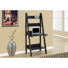 Monarch Specialties 7043 61" Computer Desk - Espresso Ladder Style-A closed storage area opens up to a desk with an easy to clean top, perfect as a functional workspace for studying, writing, or using your laptop.