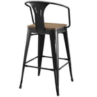Modway Promenade Bar Stool - Black-Stool Weight Capacity: 331 lb