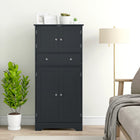 HOMCOM 50.5" H Kitchen Pantry Cabinet with Doors and Adjustable Shelf - Black-Melamine coated surface resists scratches amd easy cleaning 