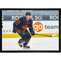 Ryan Nugent-hopkins Oilers Action - Framed Canvas - 31" x 22"-Premium canvas print with gallery-wrapped edges