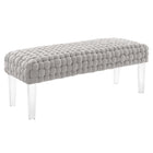 Modway Prologue Woven Performance Velvet Ottoman - Light Grey-Velvet Ottoman