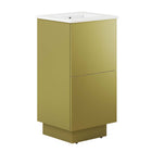 Modway Quantum 18" Bathroom Vanity - White/Gold-Modern Bathroom Vanity