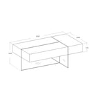 Brassex Bryden Coffee Table - Grey-Tempered glass frame