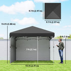 Outsunny 10 ft W x 10 ft L Pop Up Canopy Tent with Removable Sidewalls Carry Bag - Black-Equipped with a wheeled bag for easy transport