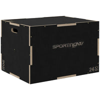 Soozier 3-in-1 Wooden Plyo Box-Three height options for training flexibility: 20.1"/24"/29.9"(51/61/76 cm)