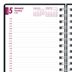 Brownline 2027 DuraFlex Daily Planner with Textured 2-Piece Poly Cover - 8" x 5" - Black-Tear-off corners