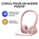 Logitech H390 Wired Stereo Headset for PC/Laptop with Noise Cancelling Mic - Pink-9