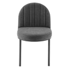 Modway Isla Channel Tufted Upholstered Fabric Dining Side Chair - Black/Charcoal-Chair Weight Capacity: 331 lbs.