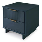 Manhattan Comfort Granville 18.11" Modern 2-Drawer Nightstand 2-Piece Set - Midnight Blue-Open Contemporary Mop Base Side Legs. Adding Seamless Fashion Design and Durability