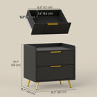 HOMCOM Bedside Table with Gold Metal Legs for Bedroom - Black-Foot pads gently protect floor from light marks and scratches