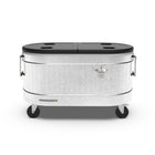 Permasteel 80 qt Rolling Cooler - Galvanized Steel-Extended cooling power keeps drinks chilled for up to 36 hours