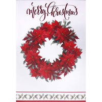 Rosedale General Christmas Greeting Cards/Envelopes - 5-1/2" x 8" - Red Wreath - 12 Pack-Card shop quality greeting cards