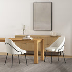 Manhattan Comfort Gracie 24.2" Modern Leatherette Upholstered Dining Chair - White and Black - Set of 2-Frame and Legs Features Choice of Fully Welded Black Steel or Gold Stainless Steel