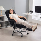 Vinsetto Massage Reclining Office Chair with Adjustable Height and Footrest - Black-Take a break and stretch out with a 135° recline angle and footrest