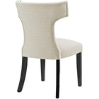 Modway Curve Fabric Dining Side Chair - Beige - 2 Pack-Elegant Tapered Legs