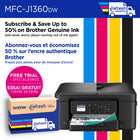 Brother Work Smart MFC-J1360DW Wireless Colour Inkjet All-in-One Printer-Fast print speeds. With a focus on efficiency and quality, this machine is engineered to print at fast speeds of up to 16 pages per minute (ppm) in black and up to 9 ppm in colour