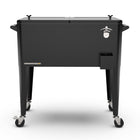 Permasteel 80 qt Retro Rolling Patio Cooler with Divider - Black-The removable divider allows for five configurable styles to meet your needs 