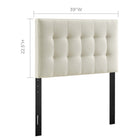 Modway Lily Upholstered Fabric Twin Headboard - Ivory-Fits twin size beds