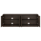Hudson&Canal Renad TV Stand for TV's up to 78" - Alder Brown-Clean with a soft, dry cloth and no harsh chemicals or abrasive cleaning materials