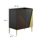 Modway Alchemist 30" Bathroom Vanity Cabinet - Black/Gold-8