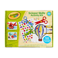 Crayola Scissor Skills Activity Kit - Set of 88-Toddler scissor skills: includes 3 safety scissors: straight, wavy, and zigzag, a 50pg Scissor Skills Activity Pad (8.5" x 11"), 24 Ultra-Clean Washable Crayons, 8 Ultra-Clean Washable Markers, a Washable Glue Stick, 50 Stickers, and Googly Eyes