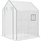 Outsunny Portable Greenhouse - White - 4.6' x 4.7' - A light-weight mini greenhouse to keep the growing going year-round (including light winters)
 
