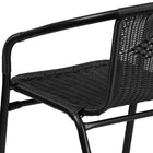 Flash Furniture Black Rattan Indoor-Outdoor Restaurant Stack Chair-Lightweight Design