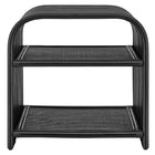 Modway Eve Curved Natural Rattan Side Table - Black-Fully Assembled