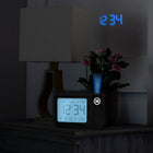 Marathon Watch Projection Clock with Large Display and Backlight - Black-Alarm: two volume levels to choose from; weekend mode: alarm will not sound on saturday or sunday; snooze function: temporarily stop the alarm and will sound again after 9 minutes.
