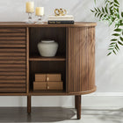 Modway Harlan 67" Fluted Oval Sideboard Cabinet - Walnut-Non-Marking Floor Glides