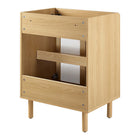 Modway Calla 24" Perforated Metal Bathroom Vanity Cabinet - Oak-Adjustable Foot Levelers