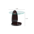Manhattan Comfort Artesia Modern Glam Coffee and End Table - Dark Walnut - Set of 2-Coffee Tabletop Diameter Measures 35.43 inches. End Tabletop Diameter Measures 19.68 inches