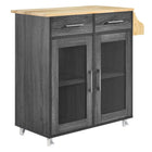 Modway Cuisine Kitchen Cart - Charcoal Natural-Modern Kitchen Cart