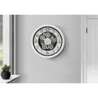 Monarch Specialties Clocks 20" Round Wall Clock - Antique White -High-quality plastic frame in a sleek antique white finish adds an eclectic charm to any living space