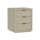Manhattan Comfort Evelyn 20" Modern 3-Drawer Nightstand 2-Piece Set - Natural-Sleek, Horizontal Drawer Pulls for a Clean, Uncluttered Look