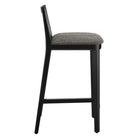 Modway Monarch Wood and Rattan Counter Stool - Black Black Gray-Non-Marking Floor Glides