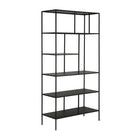 Hudson&Canal Winthrop 72"H Bookcase - Blackened Bronze-A modern contemporary design for your office, den, living room, and more