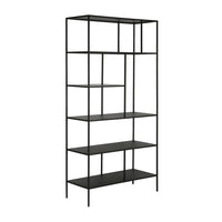 Hudson&Canal Winthrop 72"H Bookcase - Blackened Bronze-A modern contemporary design for your office, den, living room, and more