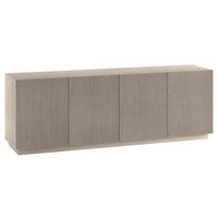Hudson&Canal Halifax Rectangular Fluted TV Stand for TV's up to 75" - Alder White-A transitional design accommodates TVs up to 75" for your entertaining space