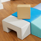 Qaba Baby Climbing Toys Indoor, Foam Climbing Blocks - Yellow and Green - Set of 6-Materials are easy to clean and simple to store 