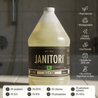 Janitori Bathroom - 3.6L - 4 Pack-Cleans: Soap scum, mildew, calcuim and rust, on shower, bathtub, toilet bowl, sink & tiles