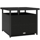 Outsunny 22" Outdoor Rattan Wicker Patio Coffee Table with Umbrella Hole - Black-Rattan compact size table, perfectly compatible with your home style and garden