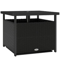 Outsunny 22" Outdoor Rattan Wicker Patio Coffee Table with Umbrella Hole - Black-Rattan compact size table, perfectly compatible with your home style and garden