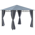 Outsunny 10 ft W x 10 ft L Hardtop Gazebo Canopy - Outdoor Patio Gazebo - Dark Grey-Practical gazebo with a tall and spacious design