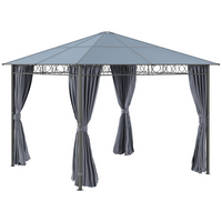 Outsunny 10 ft W x 10 ft L Hardtop Gazebo Canopy - Outdoor Patio Gazebo - Dark Grey-Practical gazebo with a tall and spacious design