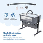 MotionGrey Blessy 5-in-1 Baby Bassinet - Foldable Co-Sleeper Crib with Wheels and Rocking Mode - Light Grey-4