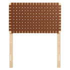 Modway Sparta Weave Vegan Leather Twin Headboard - Natural Brown-5 Height-Adjustable Mounting Positions